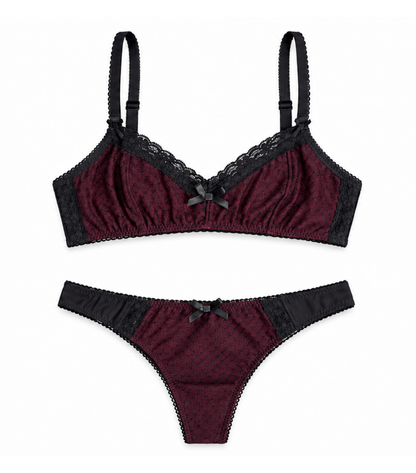 Burgundy Lace Set